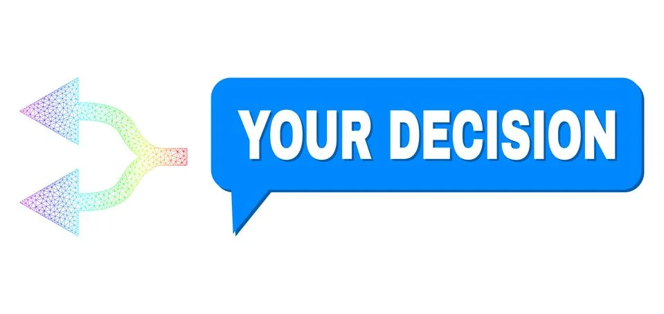 Rainbow Mesh Gradient Split Arrows Left Icon and Your Decision Conversation 스톡 일러스트