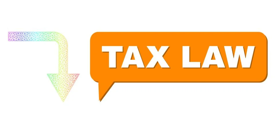 Rainbow Mesh Gradient Turn Down Icon and Tax Law Chat Cloud with Shadow イラスト素材