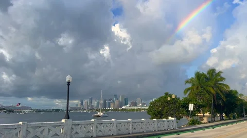 Rainbow in Miami before the storm Stock Footage 211786767