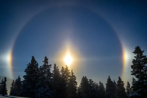 Rainbow in the moon light Foto stock