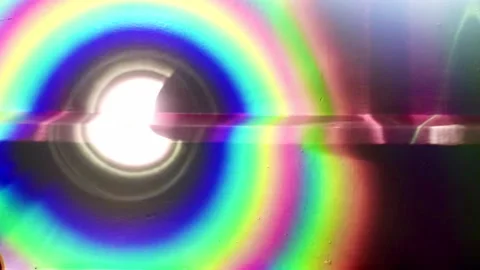 Rainbow Motion: Floating Shapes and Dots in Colorful Light Stock Footage 302947711