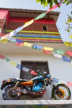Rainbow motorcycle Foto stock