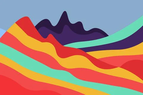 Rainbow mountain background Stock Illustration