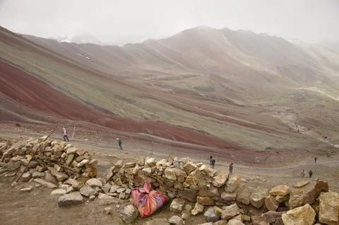Rainbow Mountain in the Cusco Region ,Peru Stock Photos