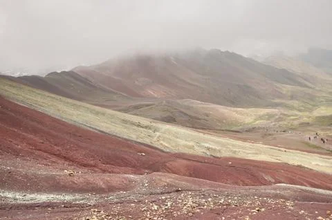 Rainbow Mountain in the Cusco Region ,Peru Stock Photos
