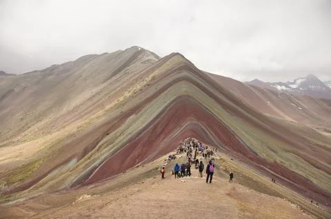 Rainbow Mountain in the Cusco Region ,Peru Stock Photos