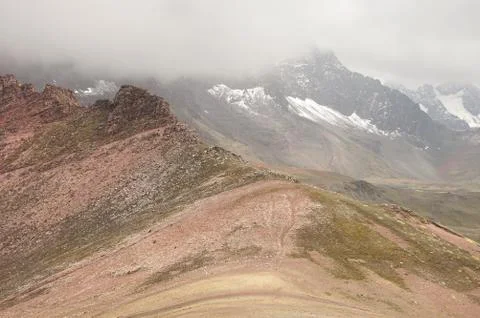 Rainbow Mountain in the Cusco Region ,Peru Stock Photos