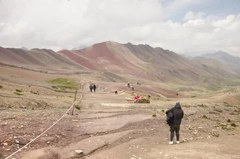 Rainbow Mountain in the Cusco Region ,Peru Stock Photos