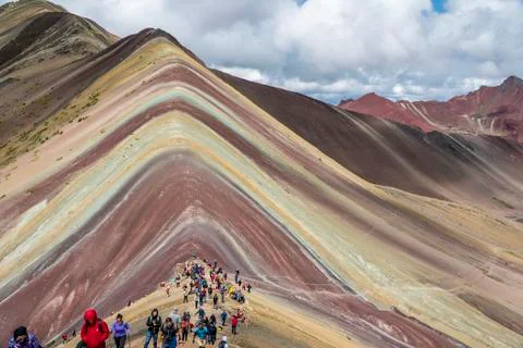 Rainbow Mountain Hike Stock-Fotos