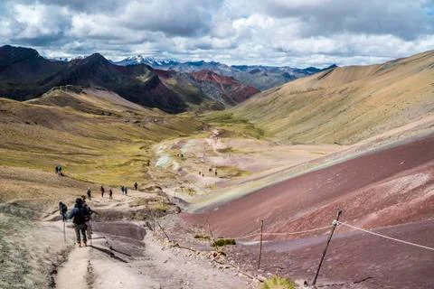 Rainbow Mountain Hike Stock Photos