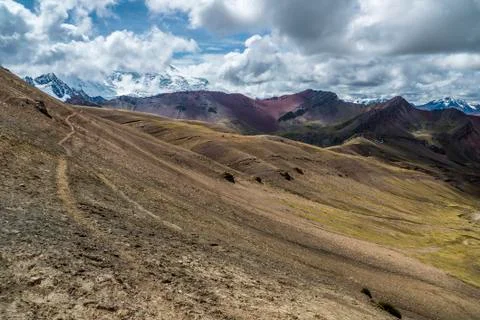Rainbow Mountain Hike 스톡 사진