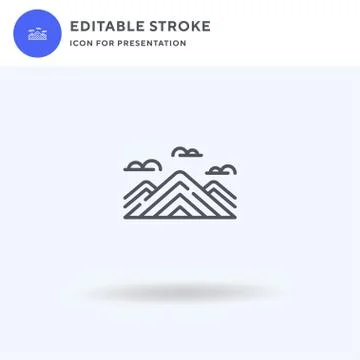 Rainbow Mountain icon vector, filled flat sign, solid pictogram isolated on w Stockillustratie