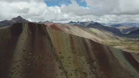 Rainbow Mountain Peru Drone Fly By, Vinicunca Mountain of colors, aerial video Видео 85533388