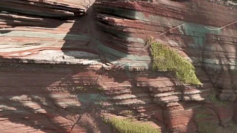 Rainbow Mountain Vinicunca, Cusco Peru. Aerial View. Cinematic Establishing Shot Stock Footage 342314516