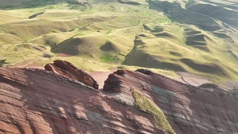 Rainbow Mountain Vinicunca, Cusco Peru. Aerial View. Cinematic Establishing Shot Stock Footage 342316057