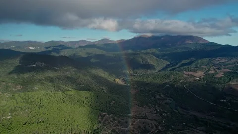 Rainbow in the mountains after the rain Stock Footage 231217076