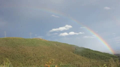 Rainbow in the mountains Stock Footage 254568332