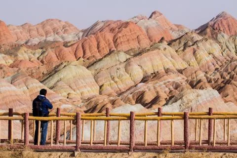 The rainbow mountains Stock Photos