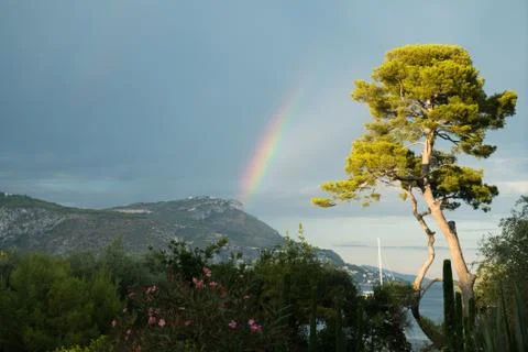 Rainbow in the mountains Stock Photos