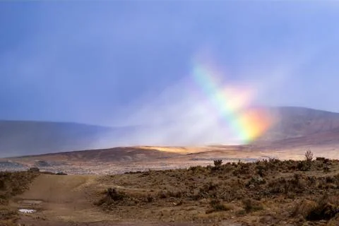 Rainbow in mountains Foto stock