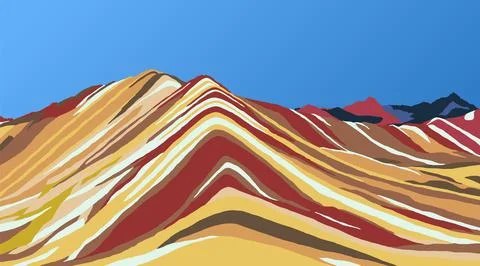 Rainbow mountains vector illustration Stock Illustration