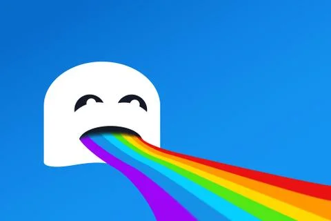 Rainbow from mouth Stock Illustration