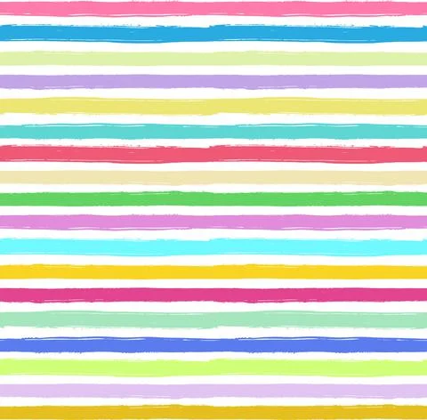 Rainbow Multicolor Hand Drawn Horizontal Stripe Stock Illustration