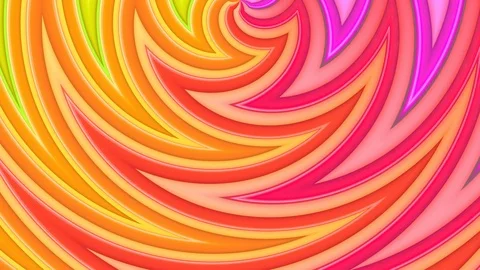 Rainbow multicolored stripes move cyclically. Abstract 3d seamless bright Vidéo 102415867