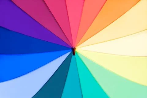 Rainbow multicolored umbrella Stock Photos