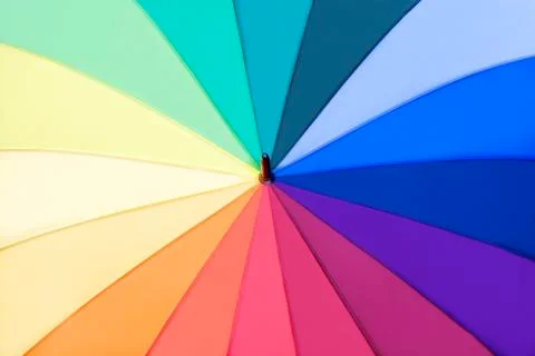 Rainbow multicolored umbrella Stock Photos