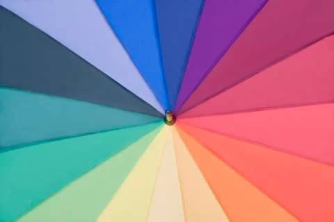 Rainbow multicolored umbrella Stock Photos