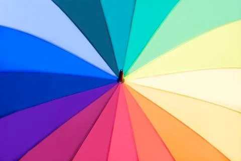 Rainbow multicolored umbrella Stock Photos