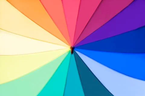 Rainbow multicolored umbrella Stock Photos