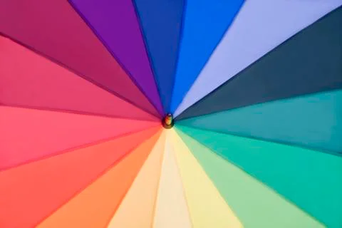 Rainbow multicolored umbrella Stock Photos