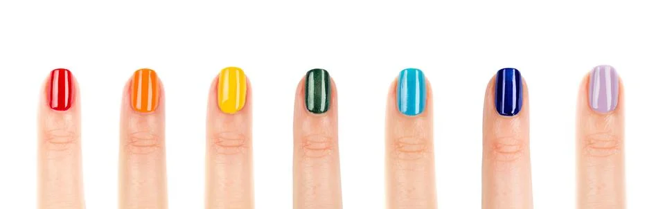 Rainbow nails Illustrazione stock