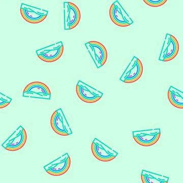 Rainbow natural phenomena vector seamless pattern イラスト素材