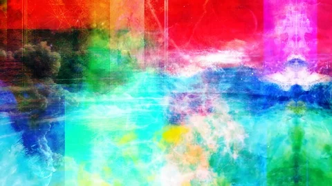 Rainbow Nebula Cloud Dust Powder Blowing and Swirling About Stock Footage 112957062