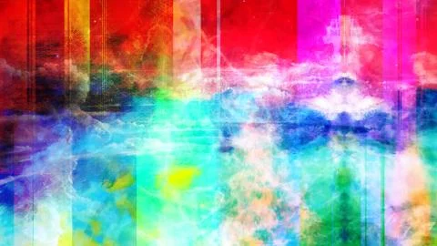 Rainbow Nebula Cloud Dust Powder Blowing and Swirling About Stock Illustration