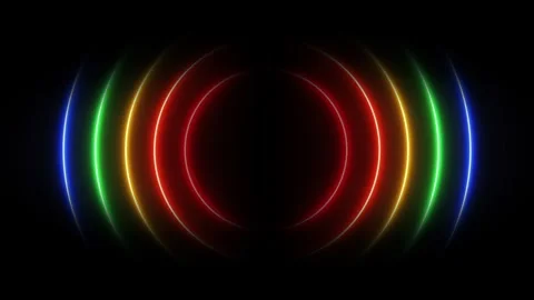 Rainbow neon background of glowing sound waves. Vibrant audio waves Video stock 307867042