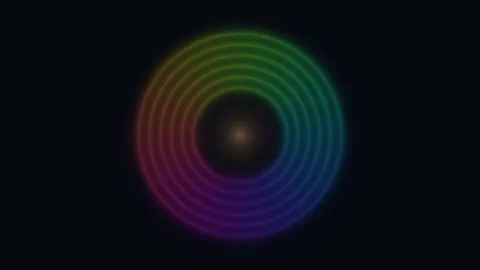 Rainbow Neon Concentric Rings Seamless Loop Stock Footage 340598353