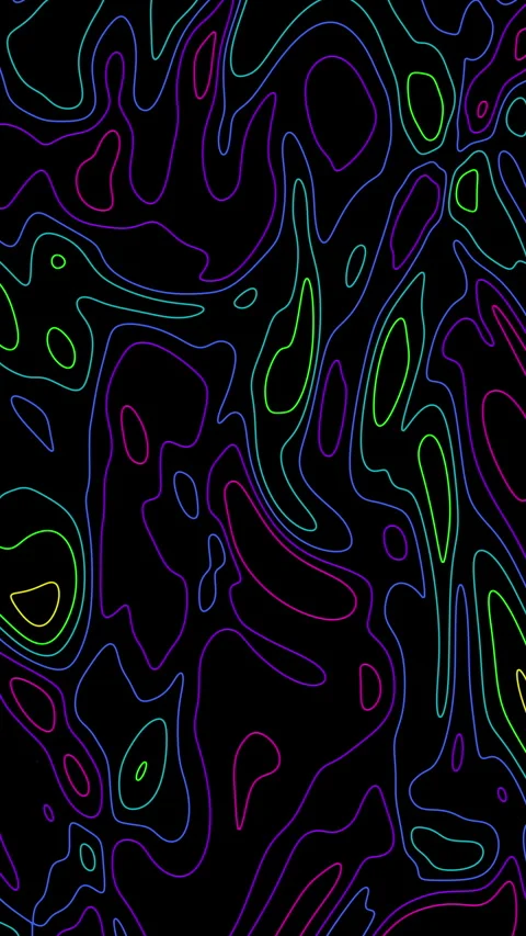 Rainbow Neon Contour Outline Pattern Background Loop Stock Footage 342037832