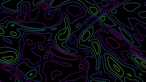 Rainbow Neon Contour Outline Pattern Background Loop Stock Footage 342037834