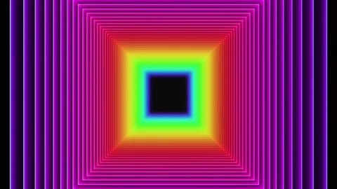 Rainbow Neon Light Tunnel Triangle Video stock 139265745
