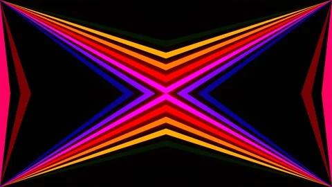 Rainbow Neon Rays Kaleidoscope Background VJ Loop in 4K Stock Footage 327969797