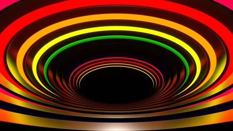 Rainbow Neon Reverse Ellipse Tunnel Background VJ Loop in 4K Stock Footage 268865893