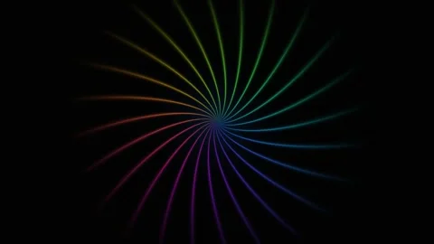 Rainbow neon tunnel background creates a vibrant swirling Stock Footage 341553648