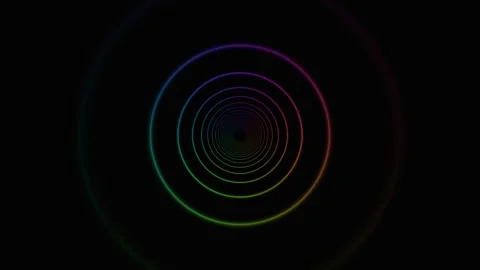 Rainbow Neon Tunnel Background Seamless Loop Stock Footage 341540271
