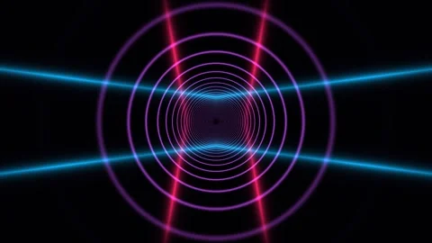 Rainbow Neon Tunnel Background Seamless Loop Stock Footage 341625254