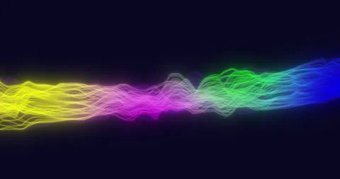 Rainbow Neon Wave Flow Stock Footage 327060656