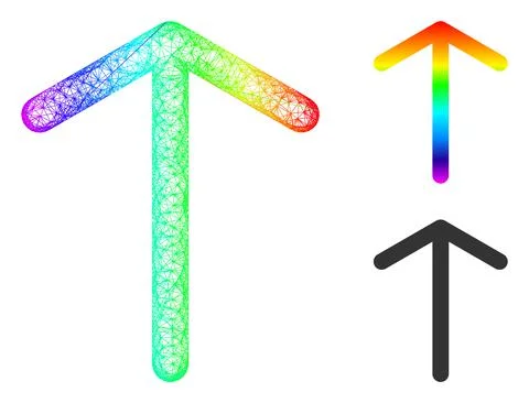 Rainbow Net Gradient Arrow Up Icon 스톡 일러스트